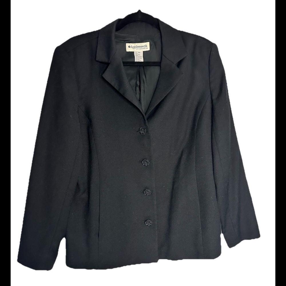 Appleseed's Women’s Classic Black Wool Blazer Sz 16M